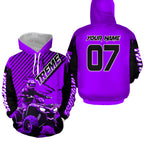 Custom Purple ATV Racing Hoodie + Motocross Hoodie Extreme Riding Sweatshirt