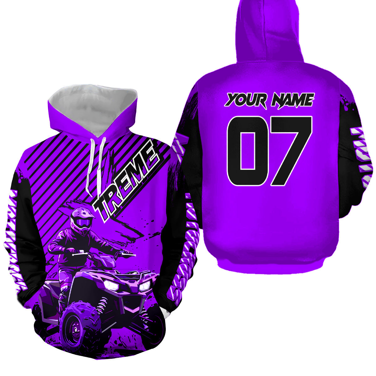 Custom Purple ATV Racing Hoodie + Motocross Hoodie Extreme Riding Sweatshirt