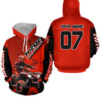 Custom Red ATV Racing Hoodie + Motocross Hoodie Extreme Riding Sweatshirt