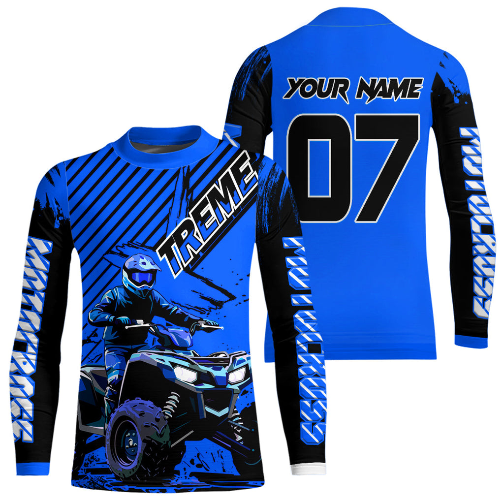 Blue ATV Racing Jersey Upf30+ Custom Motocross Jersey Extreme Riding Shirt
