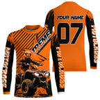 Orange ATV Racing Jersey Upf30+ Custom Motocross Jersey Extreme Riding Shirt