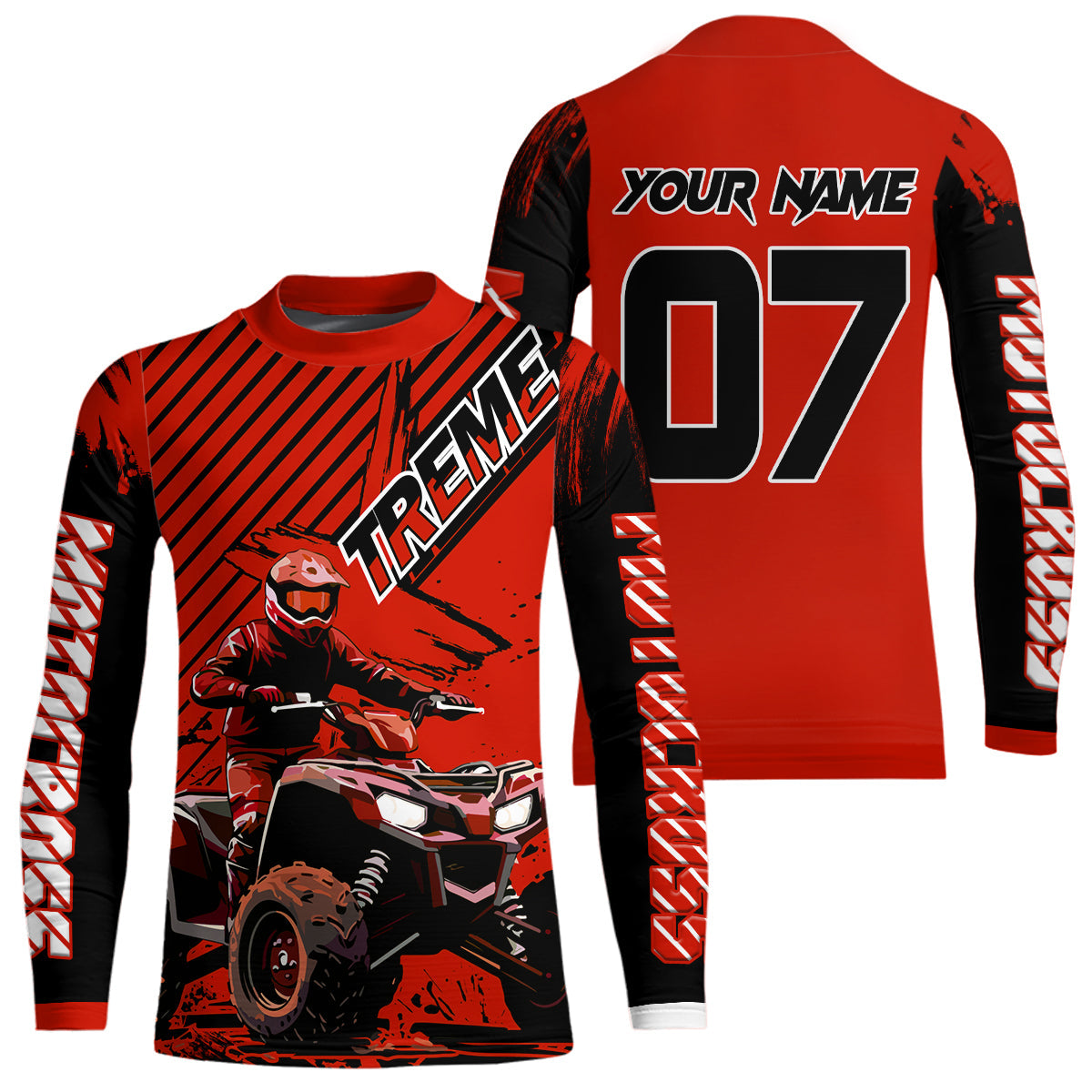 Red ATV Racing Jersey Upf30+ Custom Motocross Jersey Extreme Riding Shirt