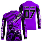 Purple ATV Racing Jersey Upf30+ Custom Motocross Jersey Extreme Riding Shirt