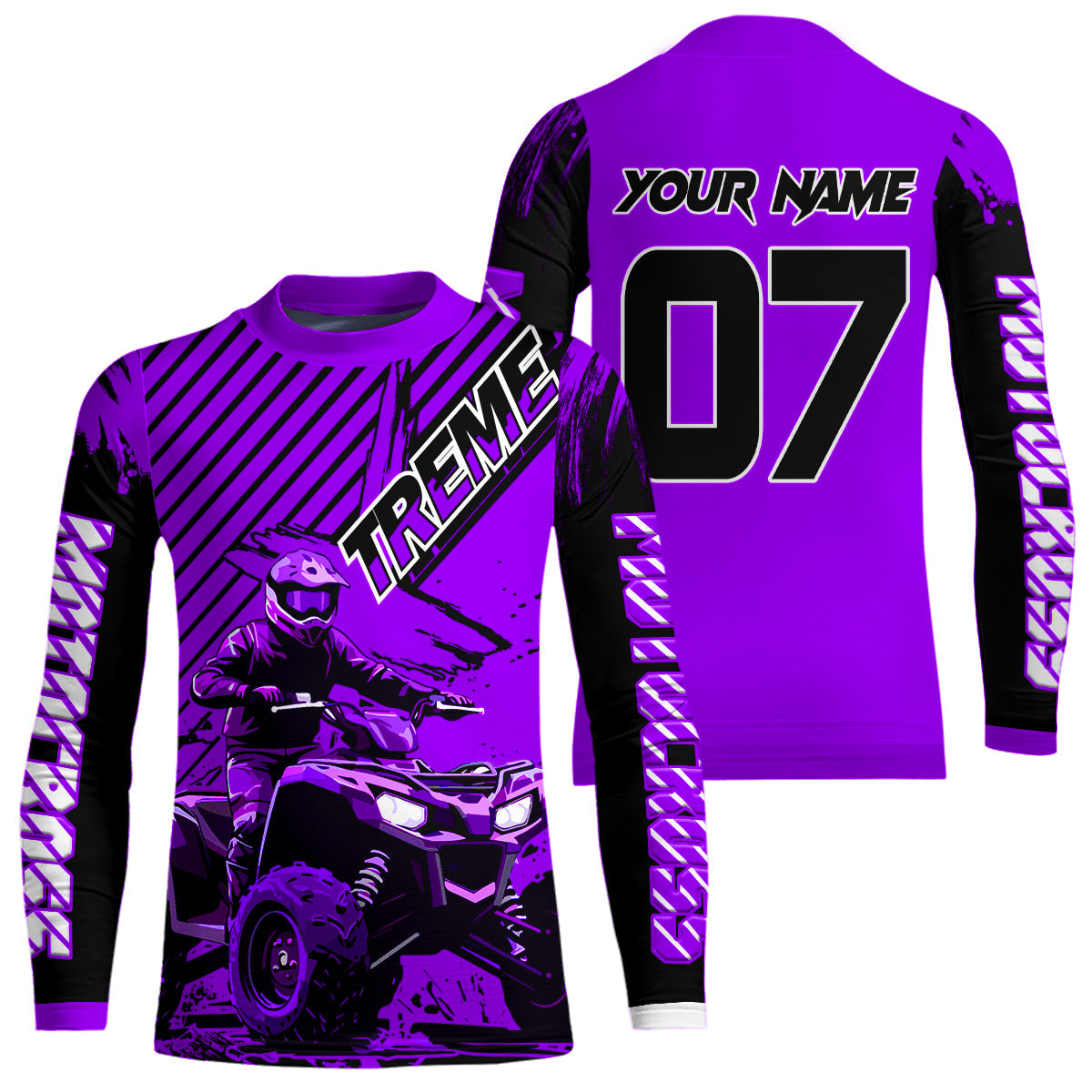 Purple ATV Racing Jersey Upf30+ Custom Motocross Jersey Extreme Riding Shirt