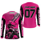 Pink ATV Racing Jersey Upf30+ Custom Motocross Jersey Extreme Riding Shirt