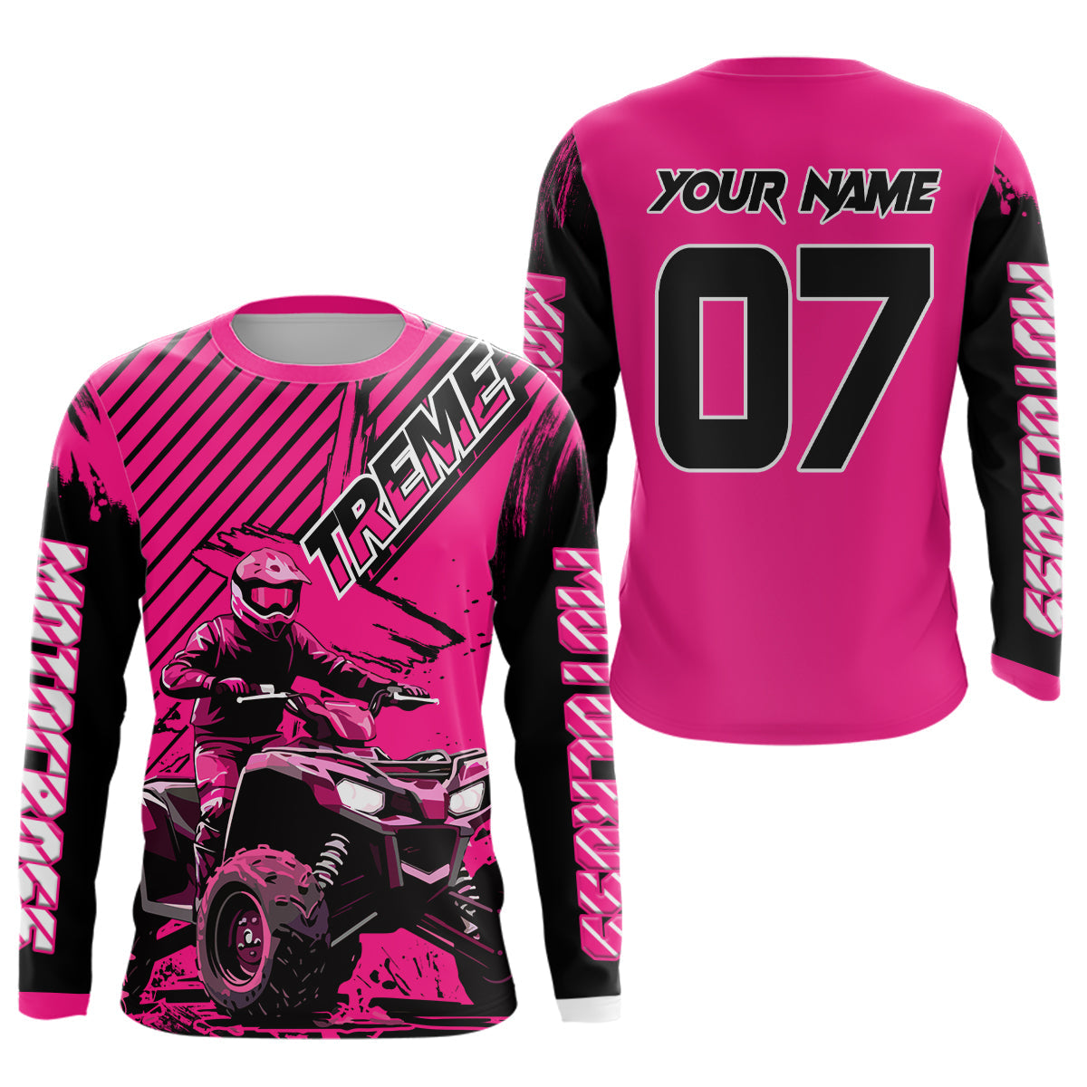 Pink ATV Racing Jersey Upf30+ Custom Motocross Jersey Extreme Riding Shirt