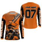Orange ATV Racing Jersey Upf30+ Custom Motocross Jersey Extreme Riding Shirt