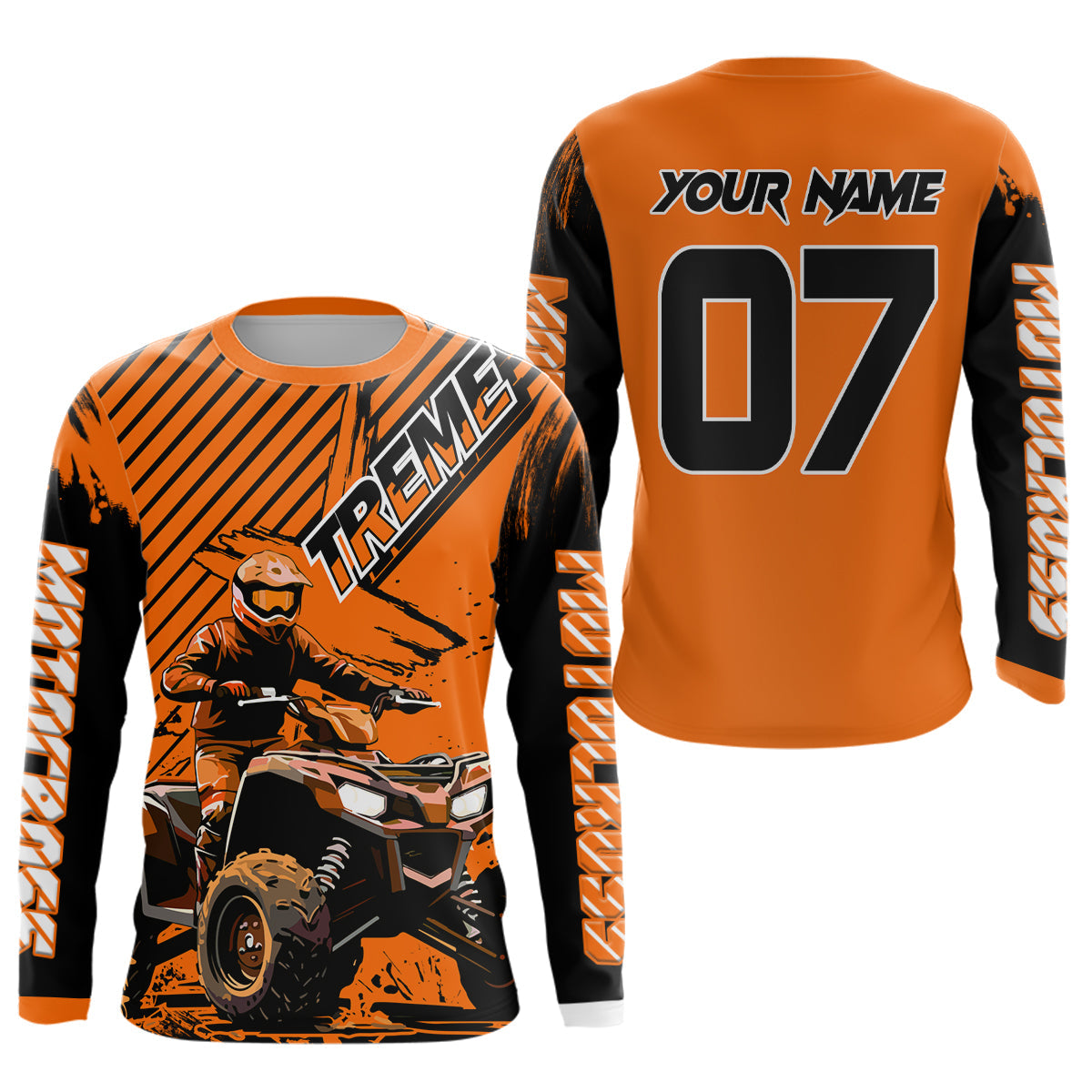 Orange ATV Racing Jersey Upf30+ Custom Motocross Jersey Extreme Riding Shirt