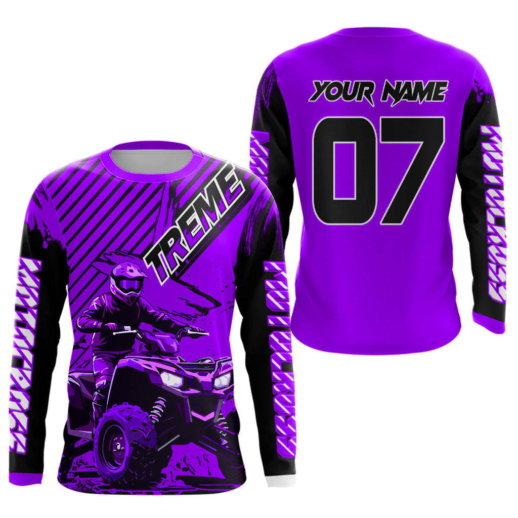 Purple ATV Racing Jersey Upf30+ Custom Motocross Jersey Extreme Riding Shirt
