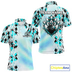 Custom Aurora Gradient Bowling Shirt Teal Argyle Bowling Jersey Bowling Outfit