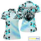 Custom Aurora Gradient Bowling Shirt Teal Argyle Bowling Jersey Bowling Outfit