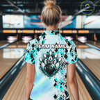 Custom Aurora Gradient Bowling Shirt Teal Argyle Bowling Jersey Bowling Outfit