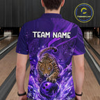 Custom Leopard Bowling Team Shirt Purple Bowling Jersey