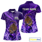 Custom Leopard Bowling Team Shirt Purple Bowling Jersey