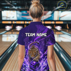 Custom Leopard Bowling Team Shirt Purple Bowling Jersey