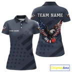 Custom American Flag Eagle Bowling Shirt Polo & Quarter-Zip Bowling Team Jersey