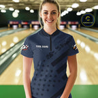 Custom American Flag Eagle Bowling Shirt Polo & Quarter-Zip Bowling Team Jersey