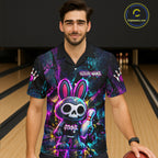 Custom Skull Bunny Bowling Hawaiian Shirt Gothic Bowling Team Jersey