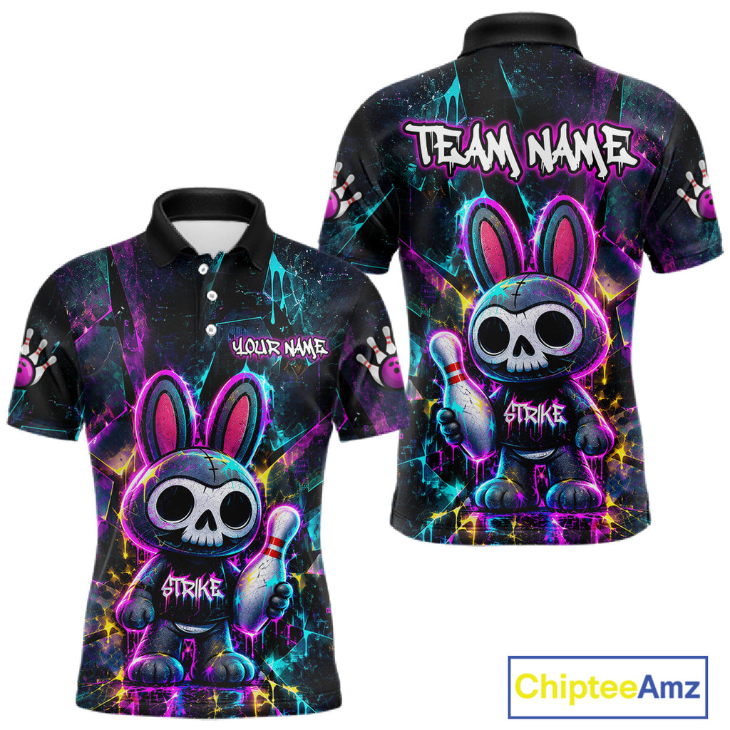 Custom Skull Bunny Bowling Shirt Gothic Bowling League Jersey