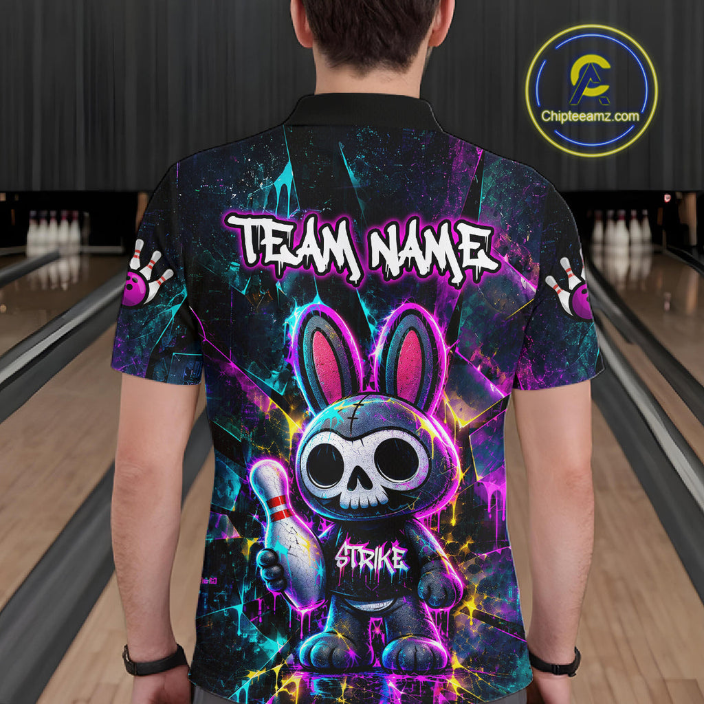 Custom Skull Bunny Bowling Shirt Gothic Bowling League Jersey