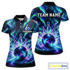 Custom Aurora Galaxy Bowling Shirt Northern Lights Bowling Team Jersey Polo & Quarter-Zip