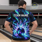 Custom Aurora Galaxy Bowling Shirt Northern Lights Bowling Team Jersey Polo & Quarter-Zip