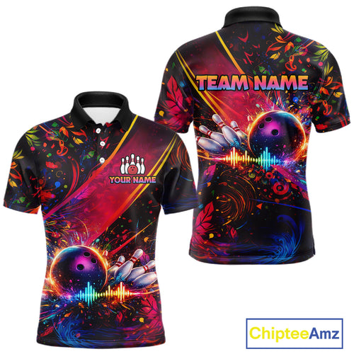 Custom Retro Music Bowling Shirt Bowling Jersey Polo & 1/4-Zip Bowling Tournament