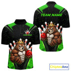 Custom Green Funny Bear Bowling Shirt Bowling Team Jersey Bowler Gift