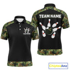 Custom Camouflage Bowling Shirt Bowling Team Jersey Polo & Quarter-Zip