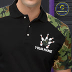 Custom Camouflage Bowling Shirt Bowling Team Jersey Polo & Quarter-Zip