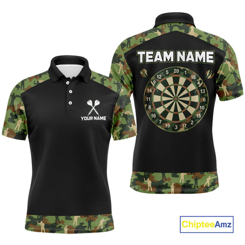 Custom Camouflage Dartboard Shirt Dart Team Jersey Polo & 1/4-Zip