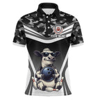 Custom Funny Cow Bowling Shirt Camo Bowling League Jersey Polo & Quarter-Zip