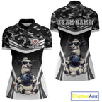 Custom Funny Cow Bowling Shirt Camo Bowling League Jersey Polo & Quarter-Zip