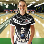 Custom Funny Cow Bowling Shirt Camo Bowling League Jersey Polo & Quarter-Zip
