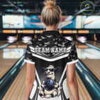 Custom Funny Cow Bowling Shirt Camo Bowling League Jersey Polo & Quarter-Zip