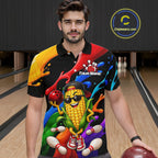 Custom Funny Corn Bowling Shirt Colorful Bowling Team Jersey Polo & 1/4-Zip