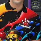 Custom Funny Corn Bowling Shirt Colorful Bowling Team Jersey Polo & 1/4-Zip