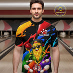 Custom Funny Corn Bowling Shirt Colorful Bowling Team Jersey Polo & 1/4-Zip