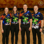 Custom Funny Frog Bowling Team Shirt Bowling League Jersey Polo & 1/4 Zip