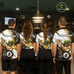 Custom Funny Pineapple 8 Ball Billiard Team Shirt Billiard Pool Jersey Polo & 1/4-Zip
