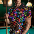 Custom Funny Turkey 8 Ball Billiard Shirts Team Neon Autumn Pool Jersey