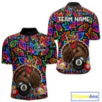 Custom Funny Turkey 8 Ball Billiard Shirts Team Neon Autumn Pool Jersey