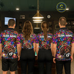 Custom Funny Turkey 8 Ball Billiard Shirts Team Neon Autumn Pool Jersey