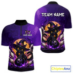 Custom Witch Cat Bowling Team Shirt Halloween Bowling Jersey Bowling Outfit