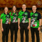 Custom Funny Husky Bowling Shirts Green Bowling League Jersey