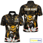 Custom Black & Gold Funny Bee Bowling Shirt Polo & 1/4-Zip Bowling Team Jersey