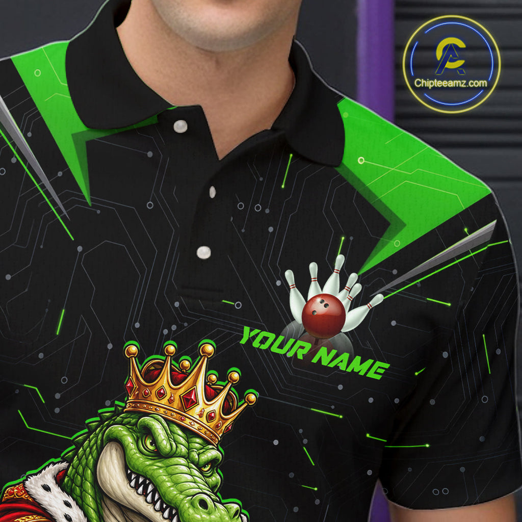 Custom Funny King Alligator Bowling Shirts Crown Bowling Jersey