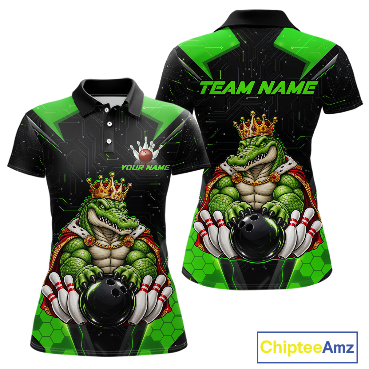 Custom Funny King Alligator Bowling Shirts Crown Bowling Jersey