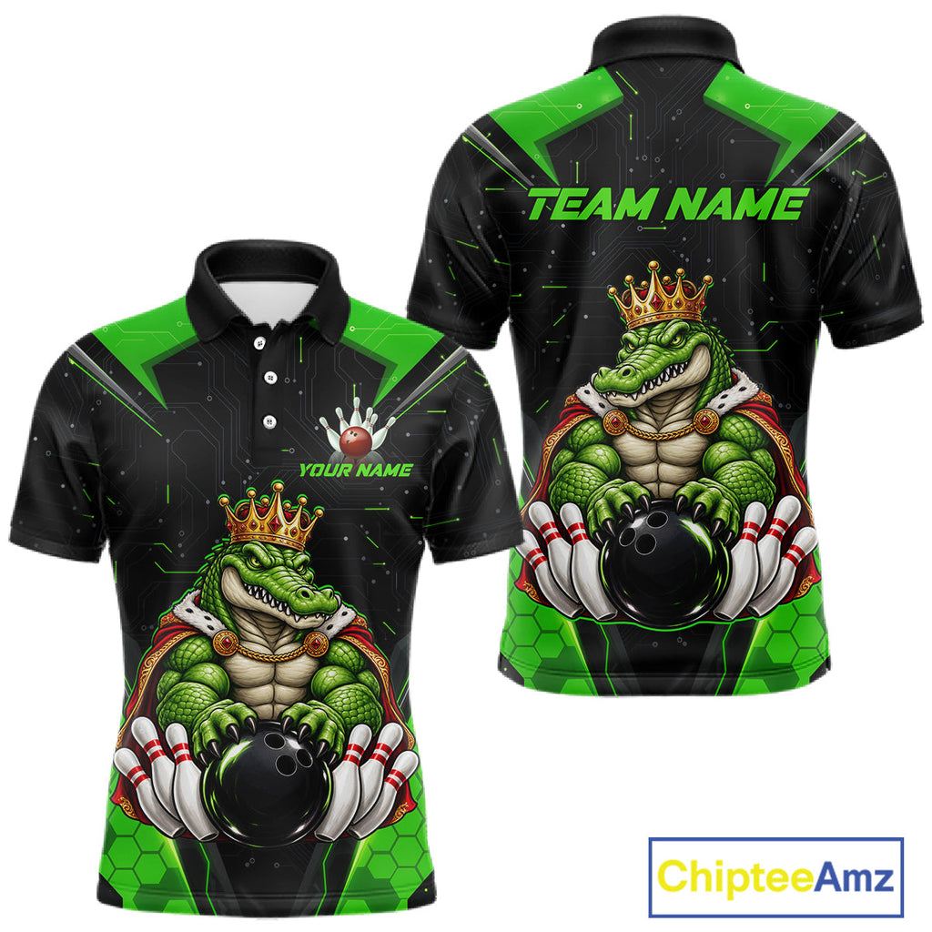Custom Funny King Alligator Bowling Shirts Crown Bowling Jersey