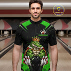 Custom Funny King Alligator Bowling Shirts Crown Bowling Jersey